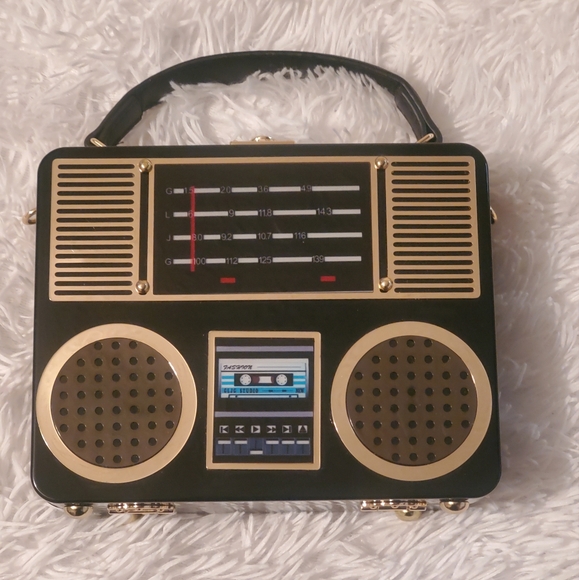 Acrylic Novelty BoomBox Style Crossbody Clutch - Picture 7 of 14